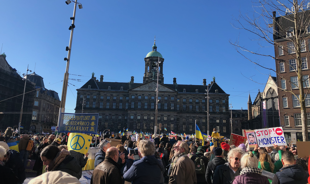 Demo at Dam Square in Amsterdam, 27.02.2022